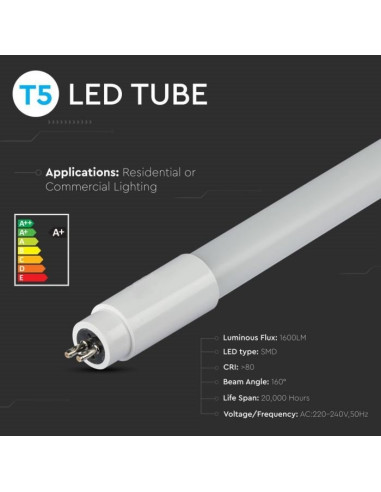 LAMPADA LED T5 16W 4000K 1200MM V-TAC 6320 - 8956320