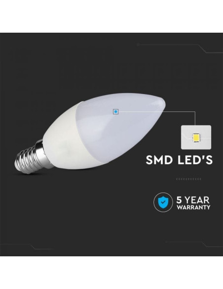 Lampada LED Chama 7W E14 6000K V-TAC 113 - 8950113