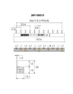 BARR. PONT. 10 mm² 1000 mm 3P 3BP100010 CX20 - 3BP100010 2