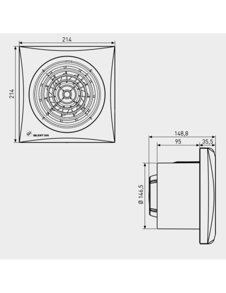 EXTRATOR WC SILENT-300 CZ SOLER E PALAU 5210417100 - 5210417100