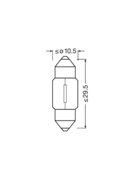LAMPADA AUTO SV8.5-8 10x31mm 12V 10W Osram 6438 400832109436 - 094353