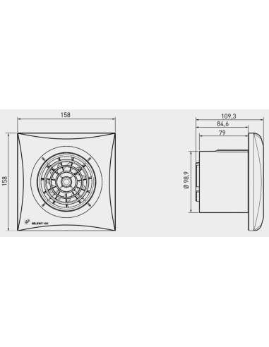 EXTRATOR WC SILENT-100 CZ SILVER SOLER E PALAU 5210415500 - 5210415500