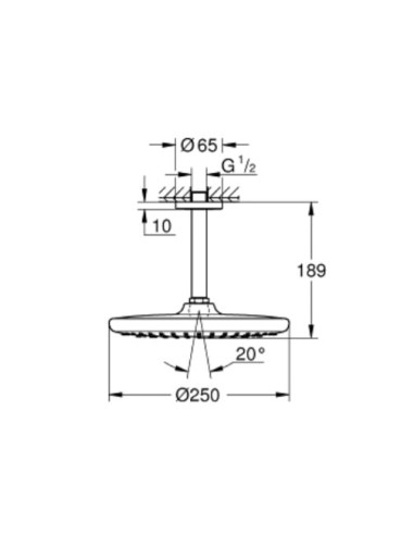 TEMPESTA 250 CONJUNTO CHUVEIRO DE TETO 142MM GROHE 26664000 - 84526664000