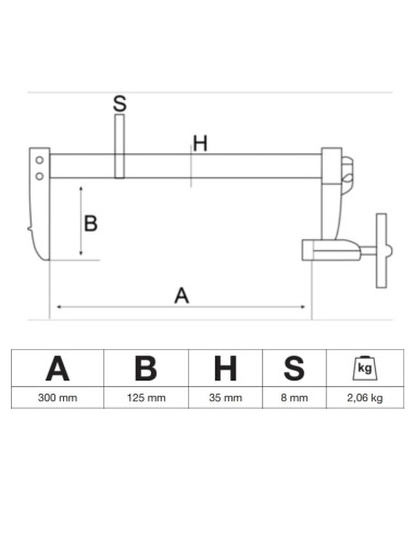 GRAMPO DE APERTO C/ EMBOLO 300mm BAHCO 306703000 - 500-306703000