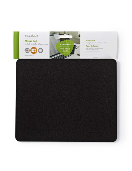 TAPETE PARA RATO SIMPLES 180x220mm PRETO Nedis MPADF100BK - MPADF100BK