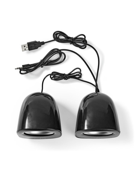 COLUNAS DE COMPUTADOR 2x2W 3D PRETO/CINZA Nedis CSPR10020BK - CSPR10020BK
