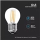 LAMPADA LED G45 VIDRO CL 4W 2700K E27 FIL. 400Lm V-TAC 4306 - 8954306