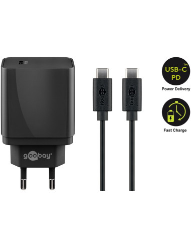 CARREGADOR USB-C 18W 3.0A 1.0MT PRETO - 500-44988