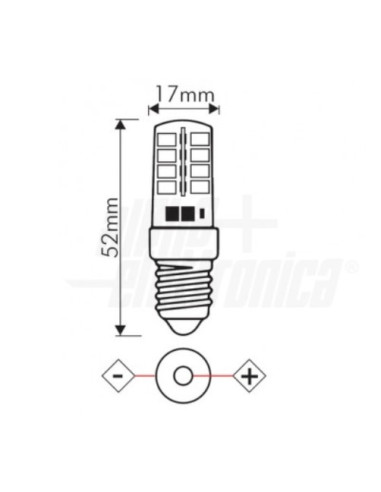 LAMPADA E14 24V 3W [20-30V] 32 LEDS 3000K 220 Lm - JO551/24WW