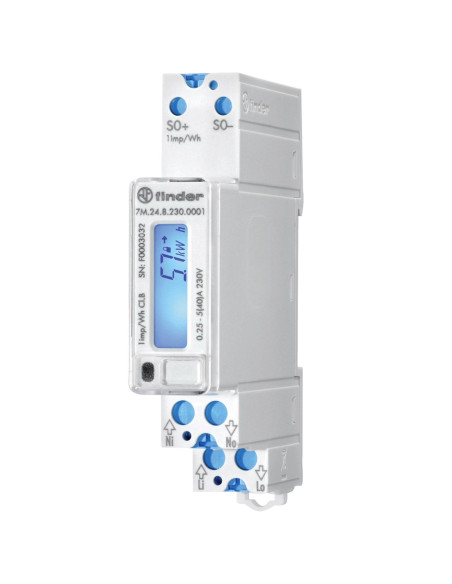 CONTADOR ENERGIA 40A MONOFÁSICO LCD FINDER 7M.24.8.230.0001 - 7M2482300001