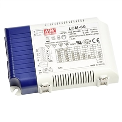 DRIVER LED 60,3W 2-90VDC 500-1400mA IP20 MEAN WELL LCM-60