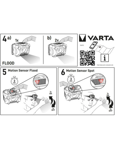 LANTERNA FRONTAL SENSOR H20 VARTA 18648 - VARTA18648