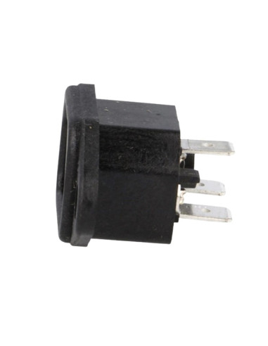 FICHA MACHO PAINEL IEC C14 3 PIN 10A 250V TERMINAIS 6.3mm - 500CS-028