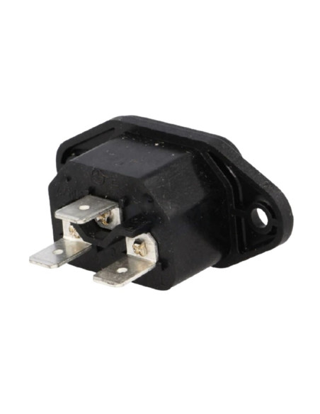 FICHA MACHO PAINEL IEC C14 3 PIN 10A 250V TERMINAIS 6.3mm - 500CS-028