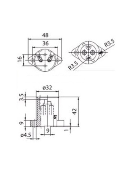 SUPORTE CERAMICO BY22D APERTO PARAFUSO 417/250 T250º - 12540220
