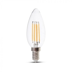 LAMPADA CHAMA LED 6W E14 600Lm Fil. 2700K E14 V-TAC 7423 - 8957423