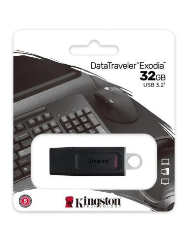 PEN 32GB USB3.2 GEN1 DATATRAVELER EXODIA BLACK WHITE - DTX/32GB