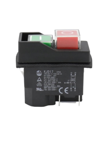 INTERRUPTOR DE PAINEL 16A 250Vac E-SWITCH KJD17-21413-112 - KJD17-21413-112