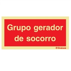 PLACA SINALUX "GRUPO GERADOR DE SOCORRO" P0896 200X100