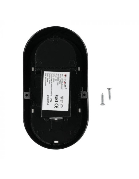 APLIQUE LED OVAL 8W 3000K PRETO IP54 V-TAC 1308 - 8951308
