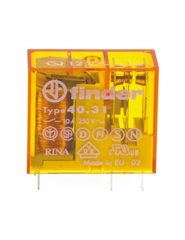 Relé 5 Pinos 12VAC 10A SPDT Finder 40.31.8.012.0000 - 403180120000