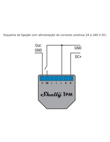Shelly 1PM Plus Módulo Interruptor Smart Wi-Fi 3800235265017 - SHELLY1PMPLUS