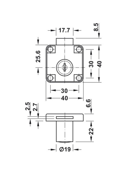 FECHADURA MOVEL C/ 2 CHAVES HAFELE 232.38.933 - 0014023238633