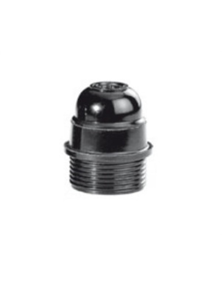 SUPORTE E27 1/2 ROSCADO C/ ENT. METÁLICA PRETO 163P - 500-163P
