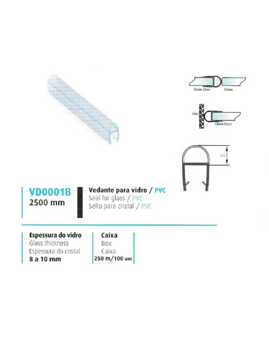 VEDANTE P/ VIDRO/PVC 8/10MM - 708VD0001B