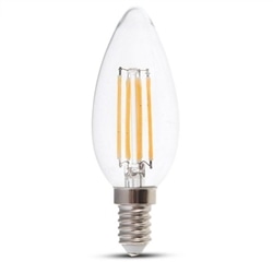 LAMPADA CHAMA LED 4W 400Lm Fil. 2700K E14 V-TAC 214301 - 895214301