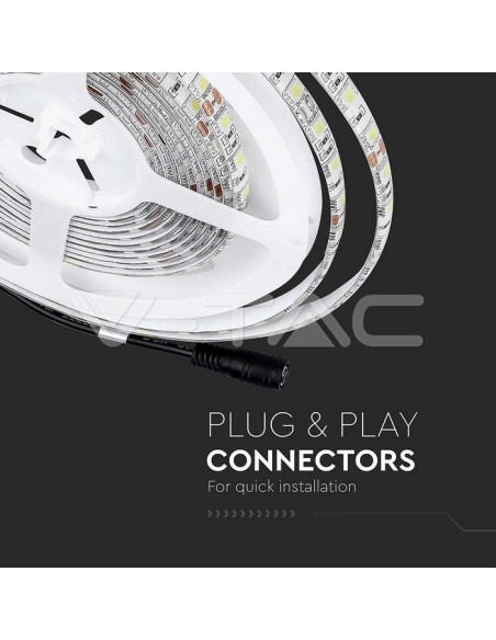 FITA LED RGB 12v 7W/mt IP65 [Rolo 5mt] V-TAC 212155 - 895212155