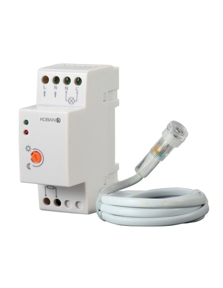 INTERRUPTOR CREPUSCULAR C/ SONDA p/ calha DIN KOBAN KIC2 - 500-724767818