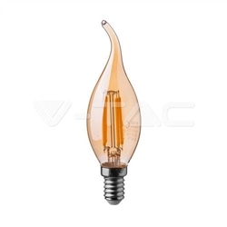 LAMP. LED E14 4W CHAMA FIL. PICO AMBAR 2200K V-TAC 217114 - 895217114