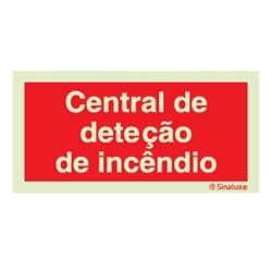 PLACA SINALUX "CENTRAL DETECÇÃO INCENDIO" P0791 200X100