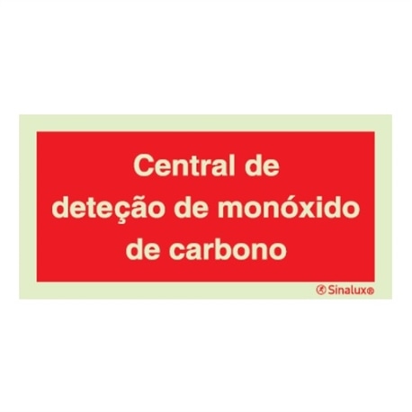 PLACA SINALUX "CENTRAL DETECÇÃO MON. CARBONO" P0792 200X100 - P0792F20101FTPT