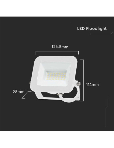 PROJECTOR LED 20W BRANCO 3000K SAMSUNG V-TAC 10017 #1 - 89510017