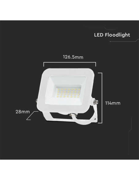 PROJECTOR LED 20W BRANCO 3000K SAMSUNG V-TAC 10017 #1 - 89510017