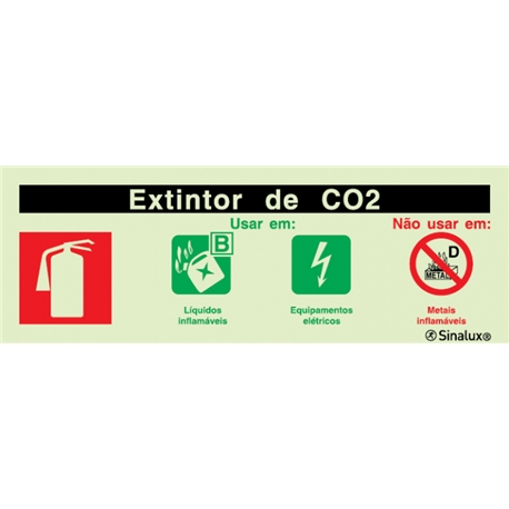PLACA SINALUX "EXTINTOR DE CO2" P0449 240X80 - P0449F24081FAPT