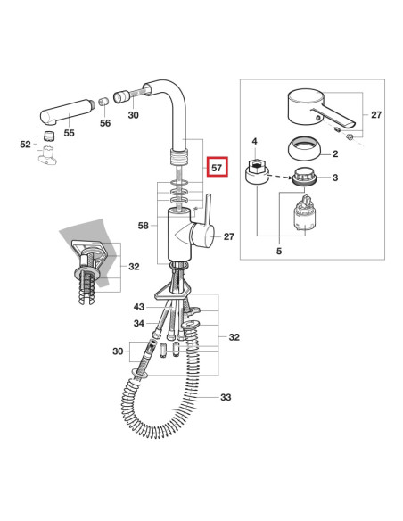 KIT SHORT SPOUT F/SINK ROCA AG0109800R - AG0109800R
