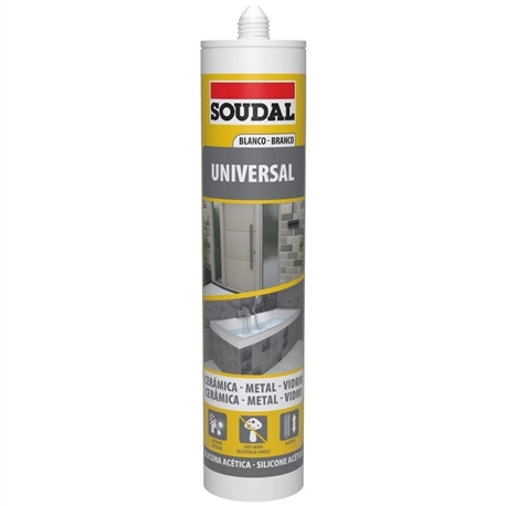 SILICONE UNIVERSAL Branco 280ml SOUDAL 121053 - SOUD121053