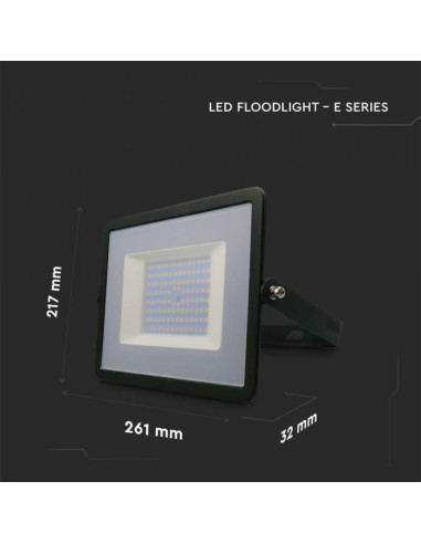 PROJECTOR LED 100W 4000K PRETO 8700LM V-TAC 215965 - 895215965