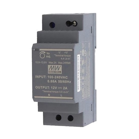 Fonte Alim.industrial DIN 12VDC 2A 24W Mean Well HDR-30-12 - HDR-30-12