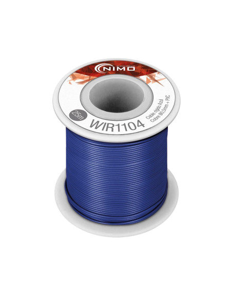 Bobine de fio de cobre multifilar 1x0.14mm² AZUL 25MT - 016-0213