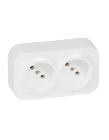 TOMADA DUPLA S/ TERRA 2x2P S/ OBTURADOR BRANCO FORIX 782412 - 782412