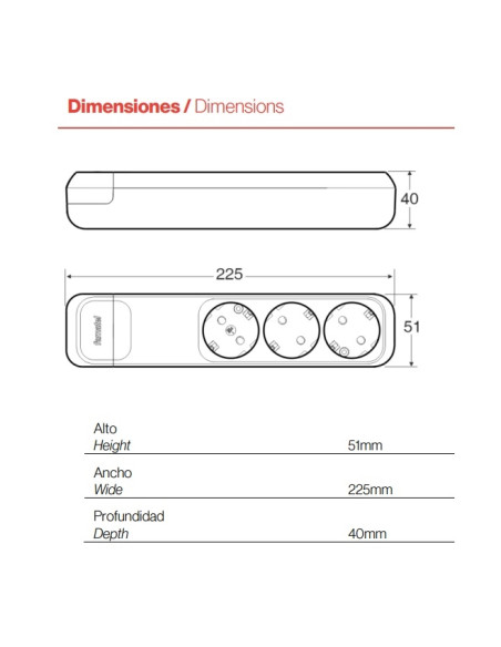 BLOCO 3 TOMADAS SCHUKO BRANCO FAMATEL 2503F - 2212503F10