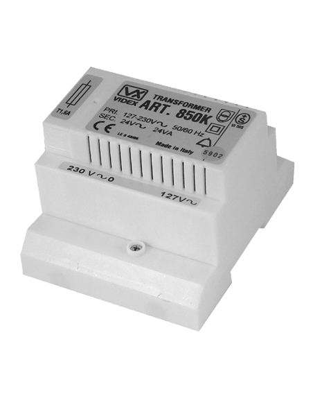 TRANSFORMADOR 230VAC - 24VAC 24VA DIN5 87,5mm VIDEX 850K - VX-850K