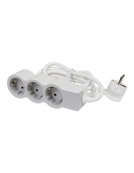 BLOCO MULTICAMADAS 3x 2P+T-COM CABO 1,5m-BRANCO/CINZENTO ESC - 694549