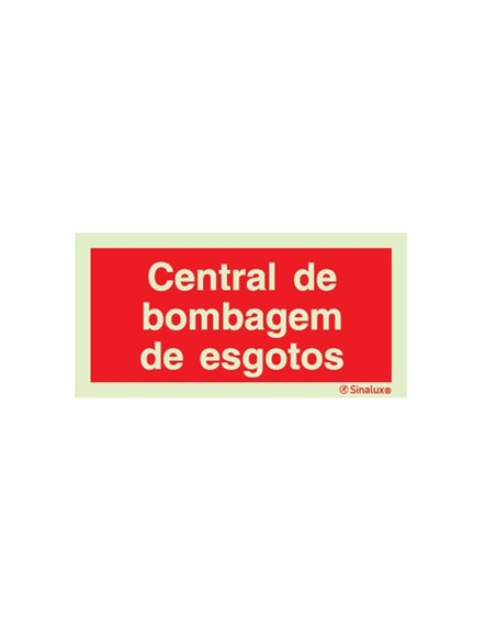 PLACA SINALUX "CENTRAL BOMBAGEM ESGOTOS" P0788 300x150 - P0788F30151FTPT