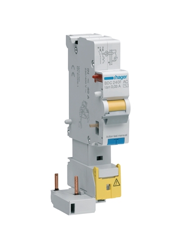 Bloco dif. 1P+N 40A 30mA AC c/born. des BDC240F - BDC240F
