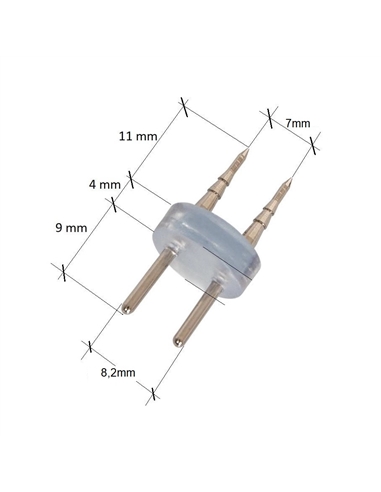 Conector Espigão 2 PIN Fita Neon Mangueira LED redondo 7mm - 892000075699